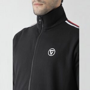 Men Black Solid Tracksuit - Image 5