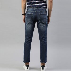 Men Blue Slim Fit Mid-Rise Mildly Distressed Stretchable Jeans - Image 3